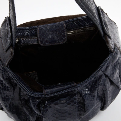 Pre-owned Zagliani Blue Python Handbag