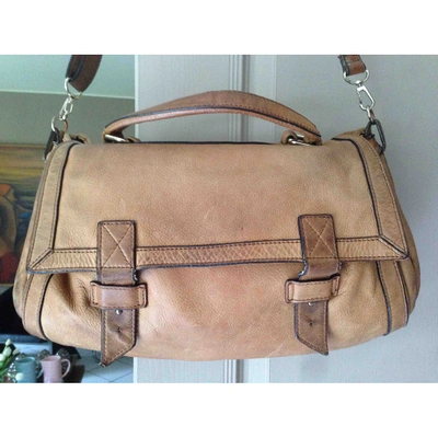 Pre-owned Maje Leather Crossbody Bag In Camel