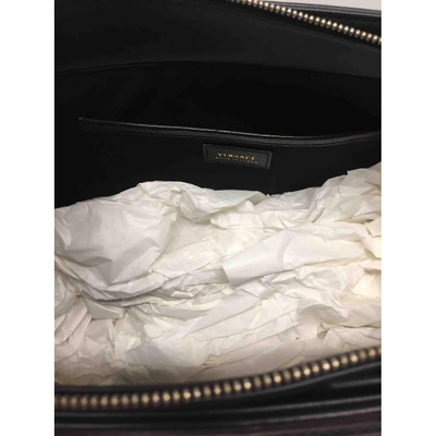 Pre-owned Versace Leather Handbag In Black