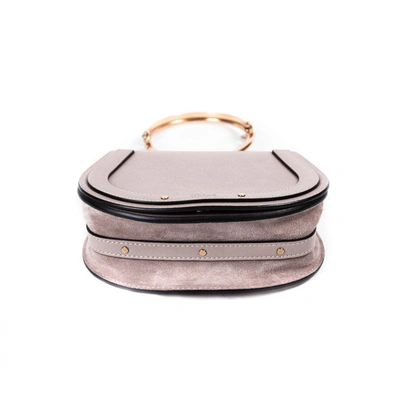 Pre-owned Chloé Bracelet Nile Leather Crossbody Bag In Grey