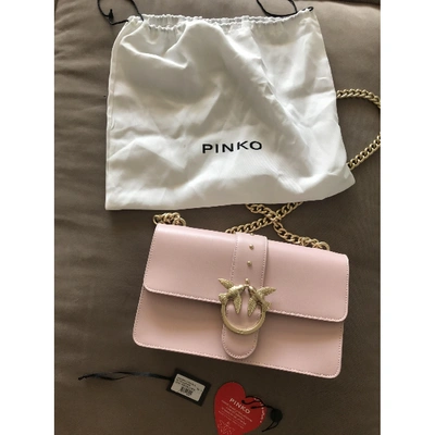 Pre-owned Pinko Love Bag Pink Leather Handbag