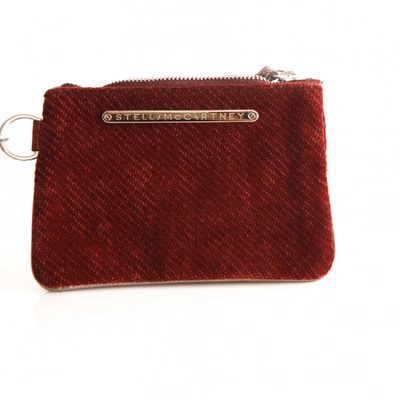 Pre-owned Stella Mccartney Velvet Clutch Bag In Red