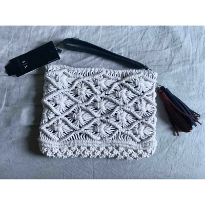 Pre-owned Emporio Armani Clutch Bag In White