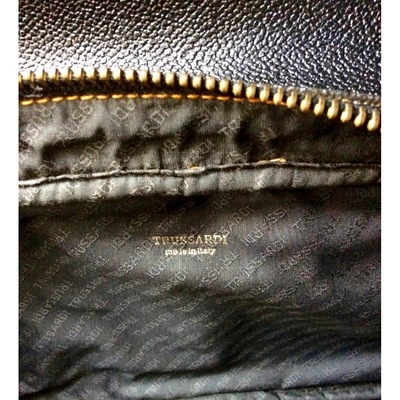 Pre-owned Trussardi Leather Clutch Bag In Black