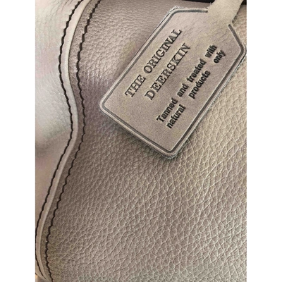 Pre-owned Prada Leather Handbag In Gray
