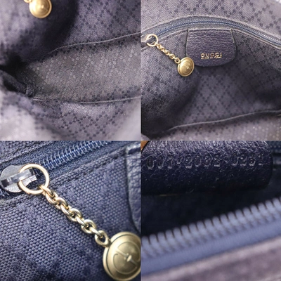 Pre-owned Gucci Navy Suede Handbag