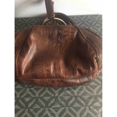 Pre-owned Fendi Spy Brown Leather Handbag