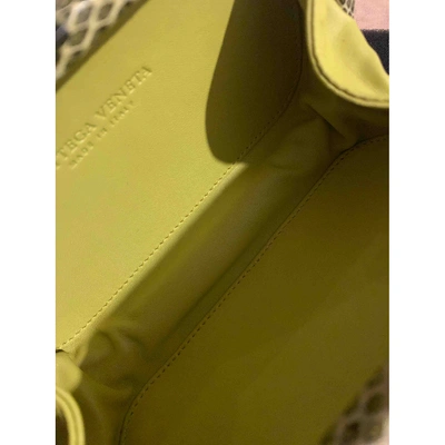 Pre-owned Bottega Veneta Pochette Knot Yellow Lizard Clutch Bag
