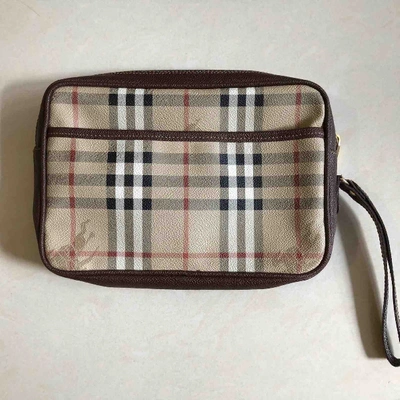 Pre-owned Burberry Brown Cloth Clutch Bag