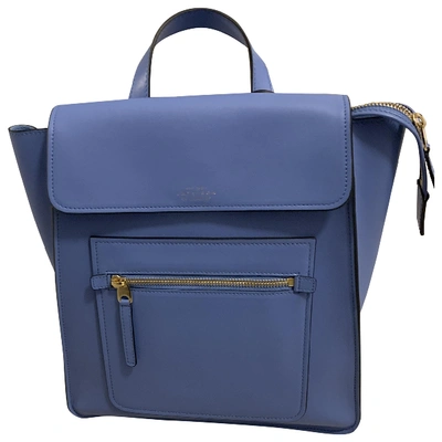 Pre-owned Smythson Blue Leather Backpack