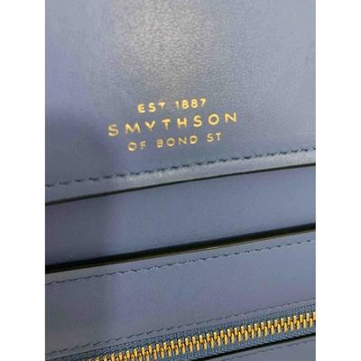 Pre-owned Smythson Blue Leather Backpack