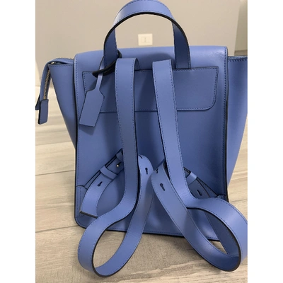 Pre-owned Smythson Blue Leather Backpack