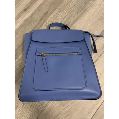 Pre-owned Smythson Blue Leather Backpack