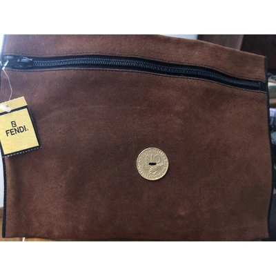 Pre-owned Fendi Clutch Bag In Brown