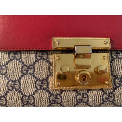 Pre-owned Gucci Padlock Cloth Handbag In Red