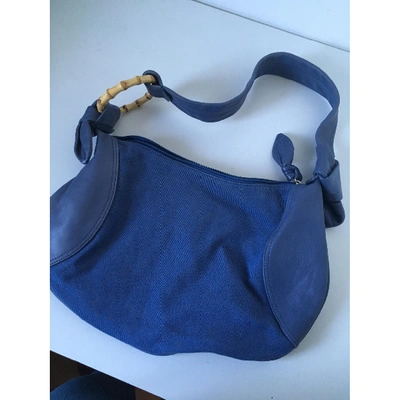Pre-owned Lancel Blue Leather Handbag