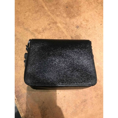 Pre-owned Off-white Binder Leather Crossbody Bag In Black