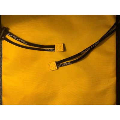 Pre-owned Off-white Clutch Bag In Yellow