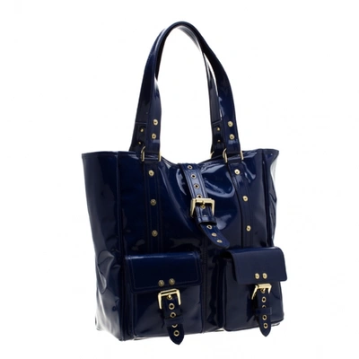 Pre-owned Mulberry Roxanne Blue Patent Leather Handbag