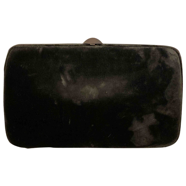 grey velvet clutch bag