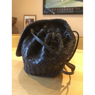 Pre-owned Bottega Veneta Leather Handbag In Black