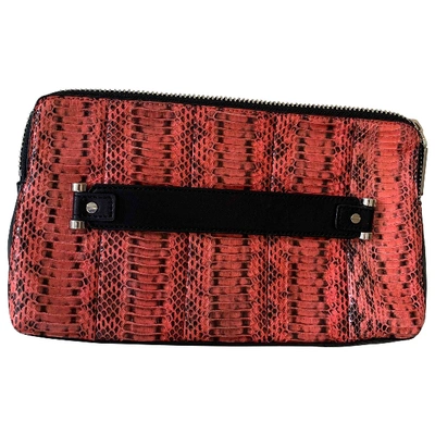 Pre-owned Milly Leather Clutch Bag In Pink
