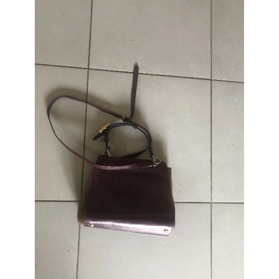 Pre-owned Fendi Silvana Burgundy Leather Handbag