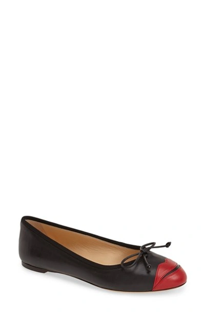 Shop Charlotte Olympia 'kiss Me Darcy' Leather Ballet Flat (women) In Black