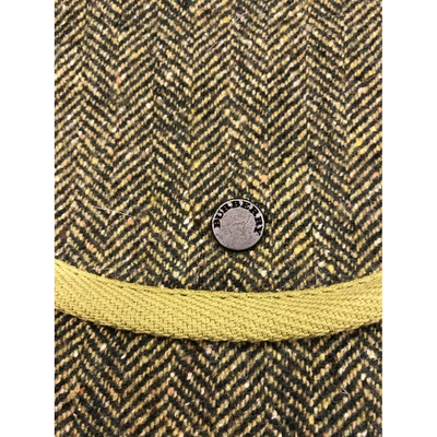 Pre-owned Burberry Wool Clutch Bag In Green