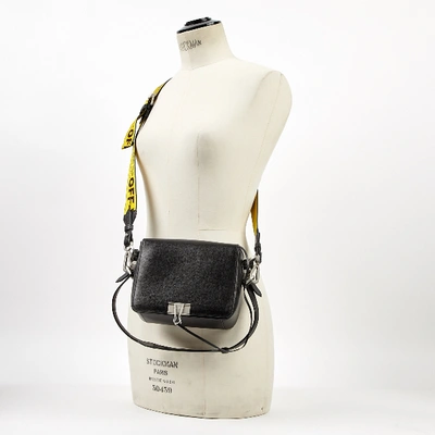 Pre-owned Off-white Binder Black Leather Handbag