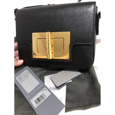 Pre-owned Tom Ford Natalia Black Leather Clutch Bag