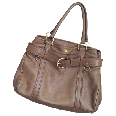 Pre-owned Burberry Leather Handbag In Camel