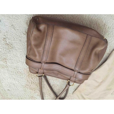 Pre-owned Burberry Leather Handbag In Camel