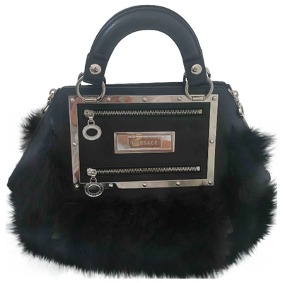 Pre-owned Versace Black Rabbit Handbag