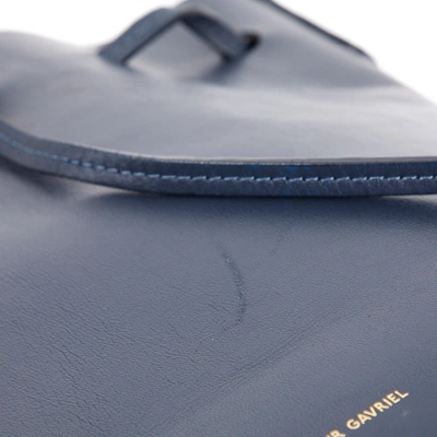 Pre-owned Mansur Gavriel Bucket Navy Leather Handbag