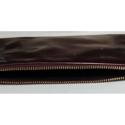 Pre-owned Whistles Burgundy Patent Leather Clutch Bag