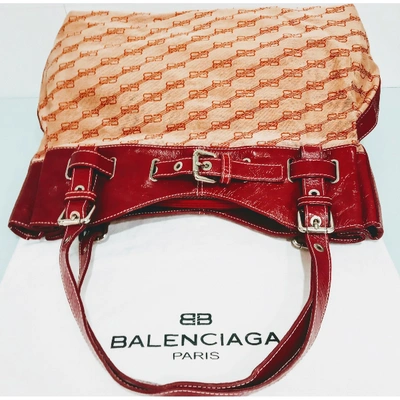 Pre-owned Balenciaga Cloth 48h Bag In Red