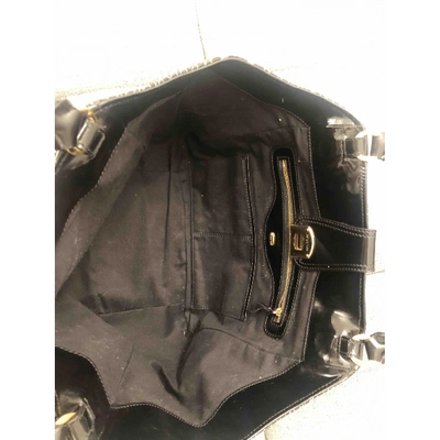 Pre-owned Sergio Rossi Patent Leather Handbag In Black