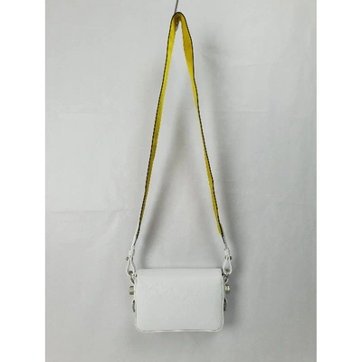 Pre-owned Off-white Binder Leather Crossbody Bag In White