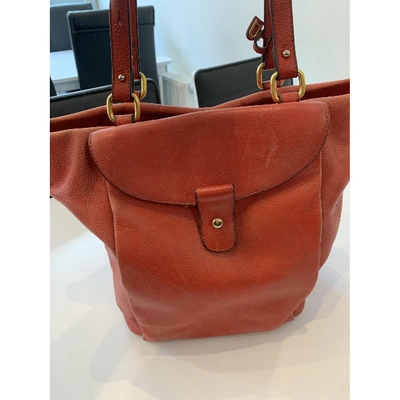 Pre-owned Delvaux Leather Handbag In Red