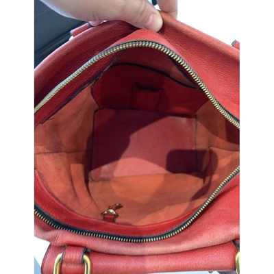 Pre-owned Delvaux Leather Handbag In Red