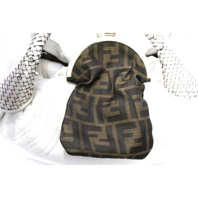 Pre-owned Fendi Spy Leather Handbag In White