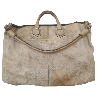 Pre-owned Elena Ghisellini Leather Handbag In Beige