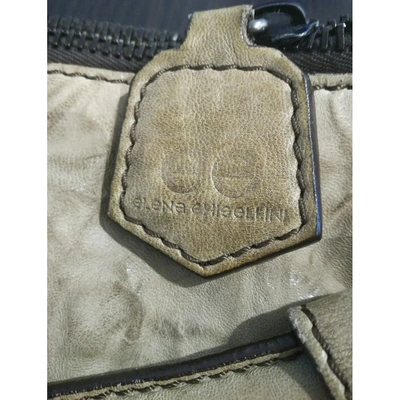 Pre-owned Elena Ghisellini Leather Handbag In Beige