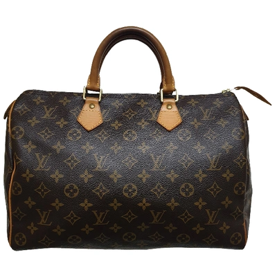 Pre-owned Louis Vuitton Speedy Brown Cloth Handbag