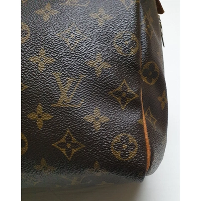 Pre-owned Louis Vuitton Speedy Brown Cloth Handbag