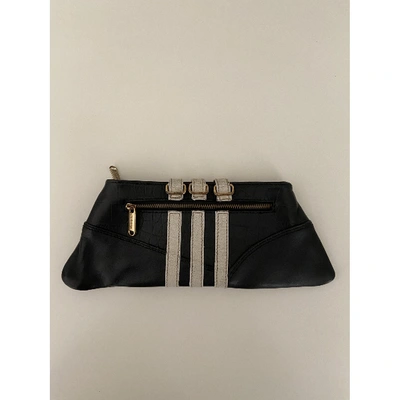 Pre-owned Adidas Originals Leather Clutch Bag In Black