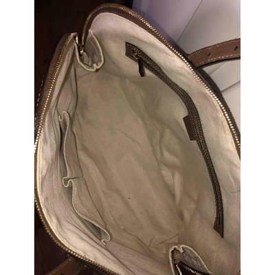 Pre-owned Gucci Cloth Travel Bag In Beige