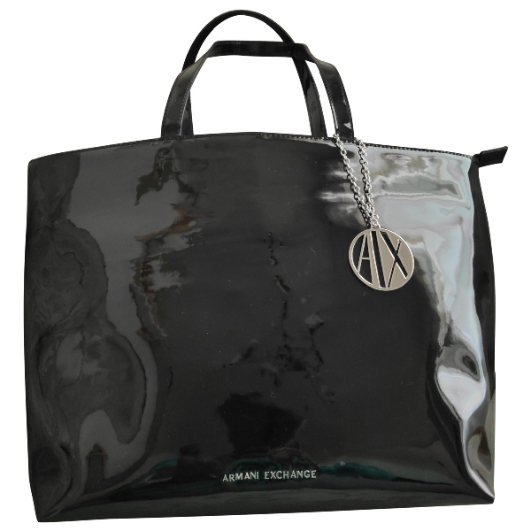 armani black patent bag