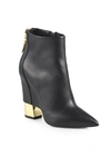 GIUSEPPE ZANOTTI Leather Cutout Wedge Ankle Boots